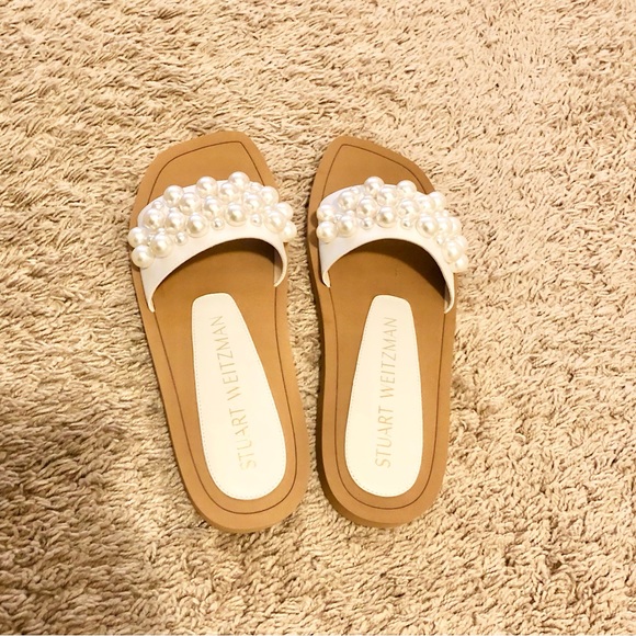 Stuart Weitzman Goldie Pearl Slides - Picture 7 of 10